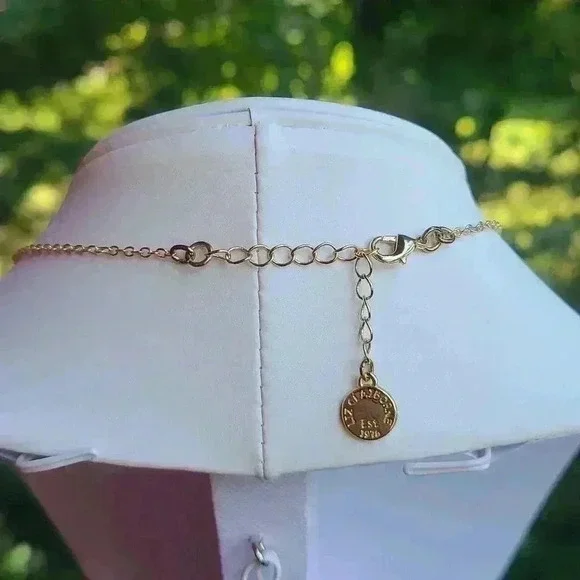 Liz Claiborne Vintage gold tone orange stones necklace - Picture 7 of 17